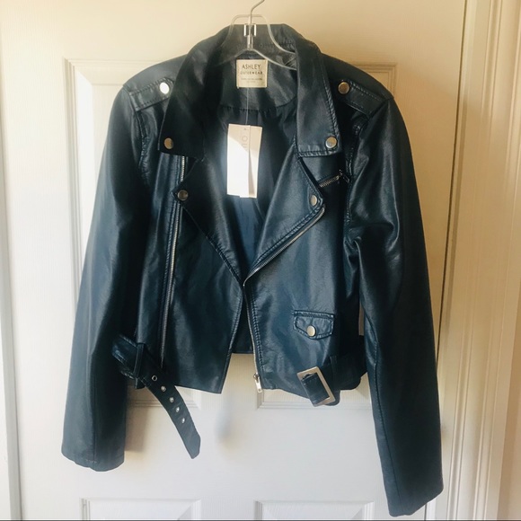 Cropped Faux Leather Jacket Midnight 